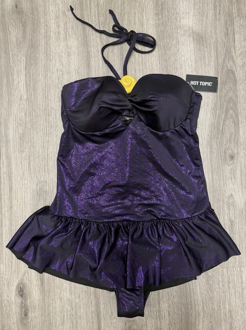 Disney Hot Topic Collab Ursula Swimsuit Size Medium Purple Metallic Underwire